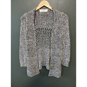 Zara Cardigan Sweater Women's Medium Knit Open Front Gray